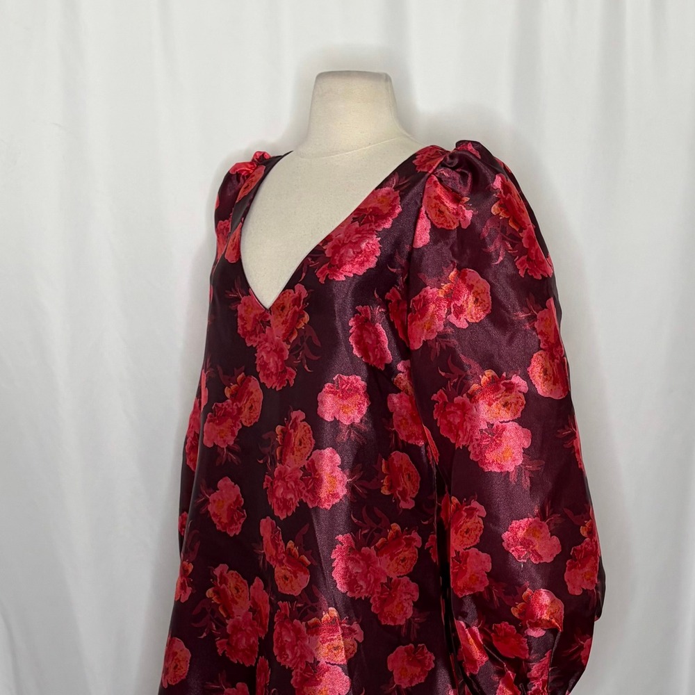 NWT!! Anthropologie BHLDN Aliana V Neck Floral Organza Mini Dress Large - Picture 8 of 16